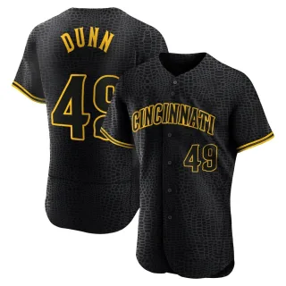 Men's Authentic Black Justin Dunn Cincinnati Reds Snake Skin City Jersey