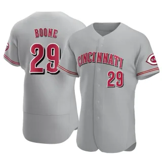Men's Authentic Gray Bret Boone Cincinnati Reds Road Jersey