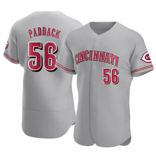 Men's Authentic Gray Chris Paddack Cincinnati Reds Road Jersey