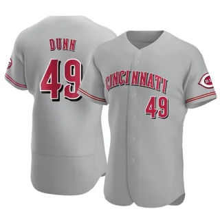 Men's Authentic Gray Justin Dunn Cincinnati Reds Road Jersey