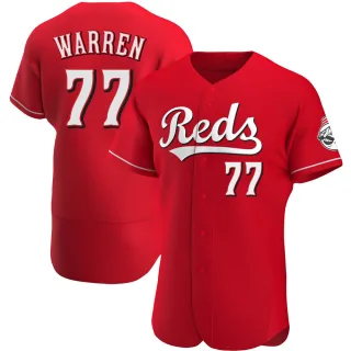 Men's Authentic Red Art Warren Cincinnati Reds Alternate Jersey