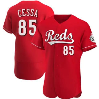Men's Authentic Red Luis Cessa Cincinnati Reds Alternate Jersey