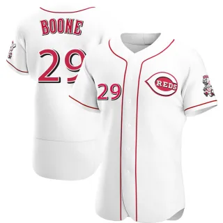Men's Authentic White Bret Boone Cincinnati Reds Home Jersey