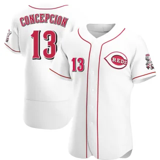 Men's Authentic White Dave Concepcion Cincinnati Reds Home Jersey