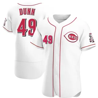 Men's Authentic White Justin Dunn Cincinnati Reds Home Jersey