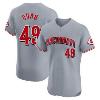 Men's Elite Gray Justin Dunn Cincinnati Reds Road Jersey
