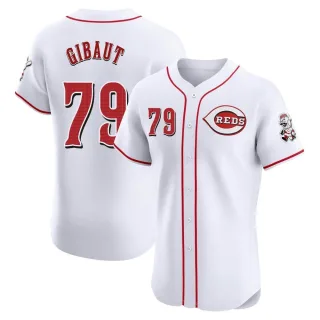 Men's Elite White Ian Gibaut Cincinnati Reds Home Jersey