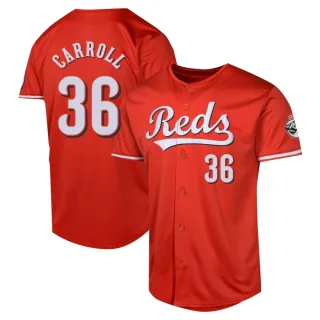 Men's Limited Red Clay Carroll Cincinnati Reds Alternate Jersey