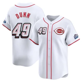 Men's Limited White Justin Dunn Cincinnati Reds 2025 Speedway Classic Alternate Jersey