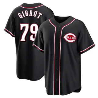 Men's Replica Black Ian Gibaut Cincinnati Reds Fashion Out Jersey