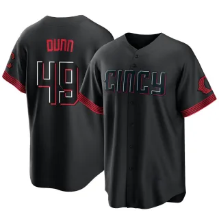 Men's Replica Black Justin Dunn Cincinnati Reds 2023 City Connect Jersey