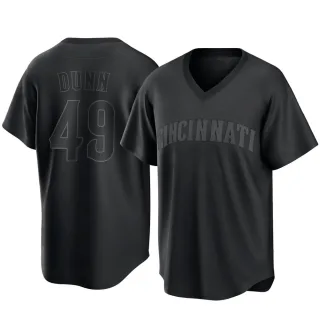 Men's Replica Black Justin Dunn Cincinnati Reds Pitch Fashion Jersey