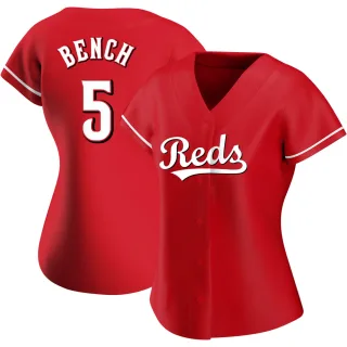 Women's Authentic Red Johnny Bench Cincinnati Reds Alternate Jersey
