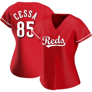 Women's Authentic Red Luis Cessa Cincinnati Reds Alternate Jersey