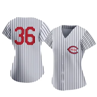 Women's Authentic White Clay Carroll Cincinnati Reds 2022 Field Of Dreams Jersey