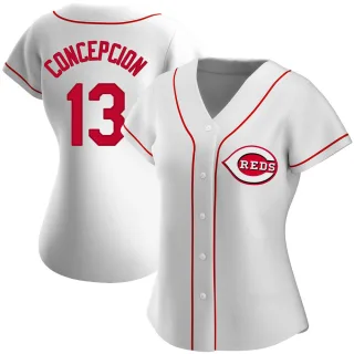 Women's Authentic White Dave Concepcion Cincinnati Reds Home Jersey