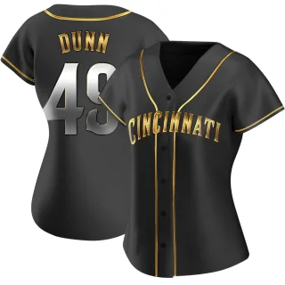 Women's Replica Black Golden Justin Dunn Cincinnati Reds Alternate Jersey
