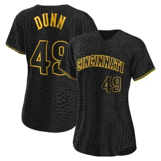 Women's Replica Black Justin Dunn Cincinnati Reds Snake Skin City Jersey
