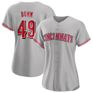 Women's Replica Gray Justin Dunn Cincinnati Reds Road Jersey