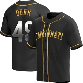 Youth Replica Black Golden Justin Dunn Cincinnati Reds Alternate Jersey