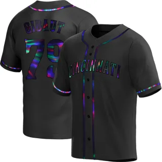 Youth Replica Black Holographic Ian Gibaut Cincinnati Reds Alternate Jersey