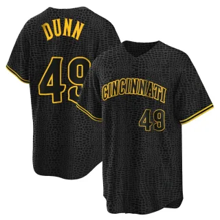 Youth Replica Black Justin Dunn Cincinnati Reds Snake Skin City Jersey