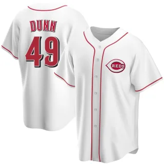 Youth Replica White Justin Dunn Cincinnati Reds Home Jersey