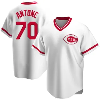 Youth Replica White Tejay Antone Cincinnati Reds Home Cooperstown Collection Jersey